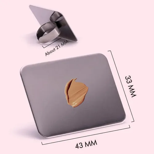 Miniatura 2 de Paleta de mezcla de maquillaje, paleta de espátula de maquillaje con espátula de base, paleta de maquillaje de acero inoxidable, bandeja de mezcla