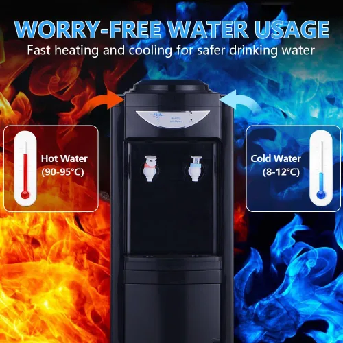 Miniatura 2 de Dispensador de agua enfriador, dispensador de agua de carga superior para agua caliente y fría, dispensador de agua de 5 galones con cerradura