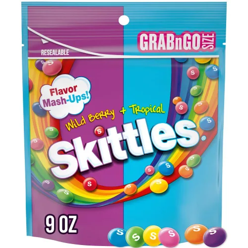 Miniatura 12 de SKITTLES Mash-Ups Wild Berry and Tropical Candy, bolsa de 9 onzas