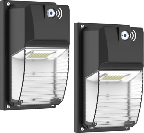 LTBLIGHT Luz LED de Pared de 18W con Sensor de Fotocélula, Iluminación Exterior del Atardecer al Amanecer, 1980LM 5000K Luz de Día, IP65