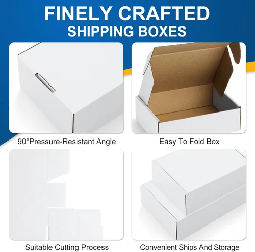 Miniatura 4 de Famagic Paquete de 50 cajas de envío pequeñas de 4 x 4 x 2, cajas de correo de cartón corrugado blanco para pequeñas empresas, cajas de correo