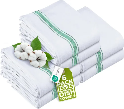 Utopia Towels – Trapo de cocina de 15 x 25 pulgadas, 100% algodón hilado en anillo, de lino súper absorbente, barra de limpieza suave y Verde