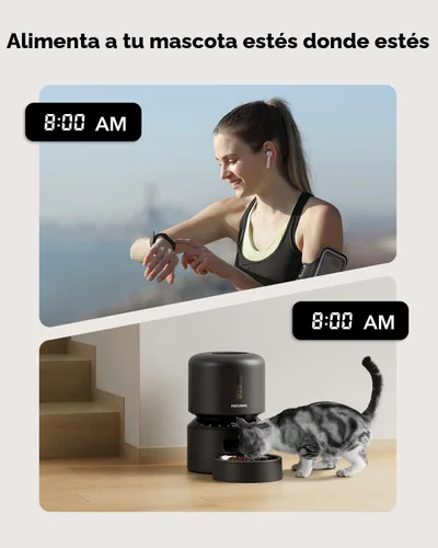 Miniatura 5 de PETLIBRO Comedero automático para gatos – Dispensador programable de alimentos para mascotas de 3 litros con almacenamiento hermético, control