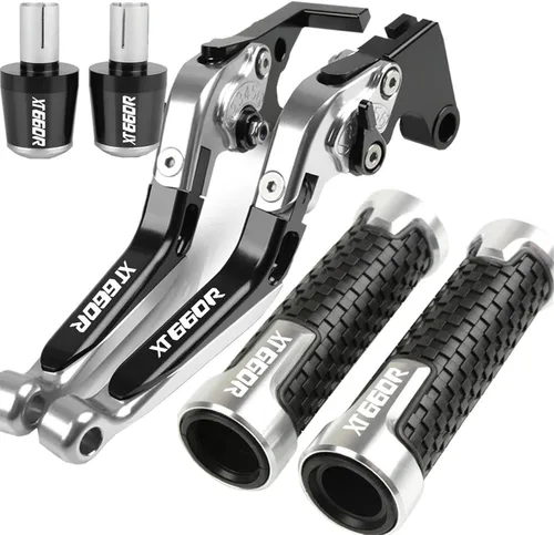 Miniatura 9 de DOUKI Para Yamaha XT660R 2004-2016 Palancas de embrague de freno de motocicleta Agarraderas Agarres Extremos Ajustable Plegable CNC Accesorios con 7