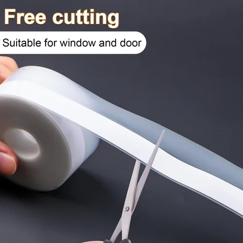 Miniatura 4 de Cinta de sellado de intemperie de silicona FOURGUN 45 MM * 9 m Aislamiento insonorizado Perfecto para marcos de puertas, ventanas, baño, regaderas
