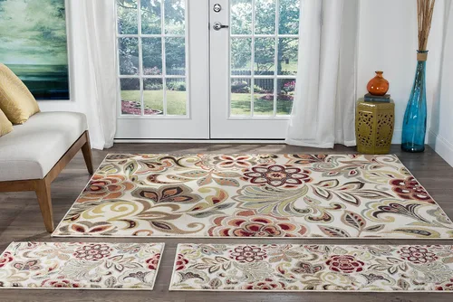 Juego de alfombras de área (5 x 7 pies + 20 x 60 pulgadas + 20 x 32 pulgadas) para sala de estar, comedor, alfombra de dormitorio, alfombra de