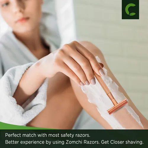 Miniatura 5 de Cuchillas de afeitar de doble filo, 50 cuchillas de afeitar de seguridad para afeitar, cuchillas de afeitar de acero inoxidable platino para hombres