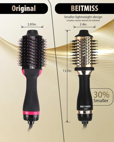Miniatura 6 de Cepillo secador de pelo: Desmontable 4 en 1 con tecnología iónica, cepillo secador ovalado barril con tecnología iónica esponjoso, por debajo