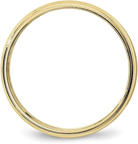 Miniatura 2 de Anillo de boda de oro amarillo de 10 quilates de 0197in milgrain liso clásico de cúpula