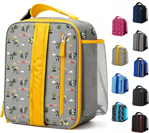 Miniatura 17 de Expandable(18cans) Lunch Box Insulated Cute Cartoon Lunch bag for Kids Boys Grils Toddler Teens Portable Lightweight Small Lunchbox With Shoulder