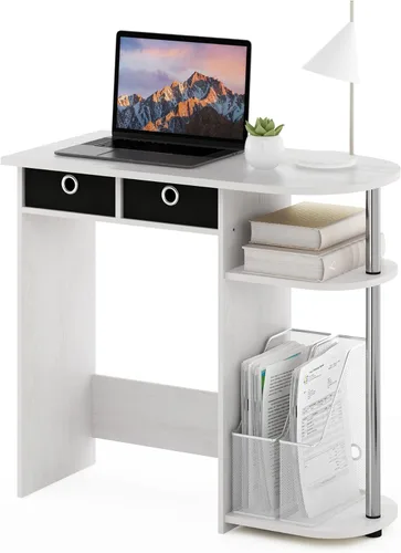 Miniatura 8 de Furinno Estante de escritorio clásico, gabinete de escritorio de 5 estantes, estante para libros, organizador de escritorio de 3 niveles
