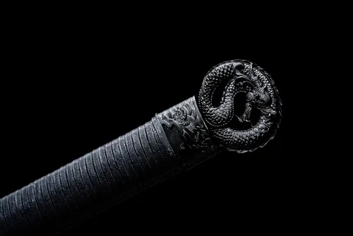 Miniatura 9 de Espada de dragón negro fresco de 40 pulgadas, acero al carbono, hoja recta japonesa Ninjato