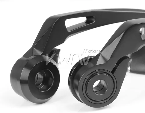 Miniatura 7 de KiWAV Espejos de extremo de barra de motocicleta negros retro forjados CNC aluminio cromo lente convexa M12 ajuste atornillado