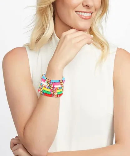 Miniatura 58 de Surfer Heishi - Pulseras apilables para mujer, apilables, de vinilo arcoíris, disco de arcilla, pulseras elásticas para la amistad, joyería bohemia