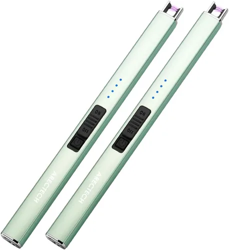 Miniatura 14 de ARECTECH Encendedor de velas eléctrico con cable tipo C, regalo de cumpleaños para hombres, mujeres, esposa, encendedores de arco de plasma Verde