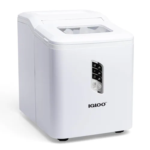 Miniatura 23 de Igloo, máquina para hacer hielo automática eléctrica de sobremesa de 26 libras - 9 cubos en 7 minutos, con cuchara y cesta Rojo