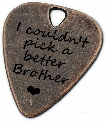 Miniatura 17 de JUPPE Púas de guitarra, púa de guitarra de bronce "I'd Pick You Every Time" con estuche de cuero, regalos de cumpleaños musicales para parejas