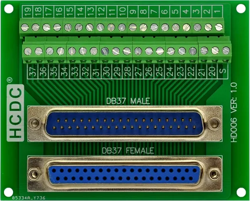D-SUB Módulo de interfaz de bloque de terminales de placa de ruptura macho-hembra (DB37)