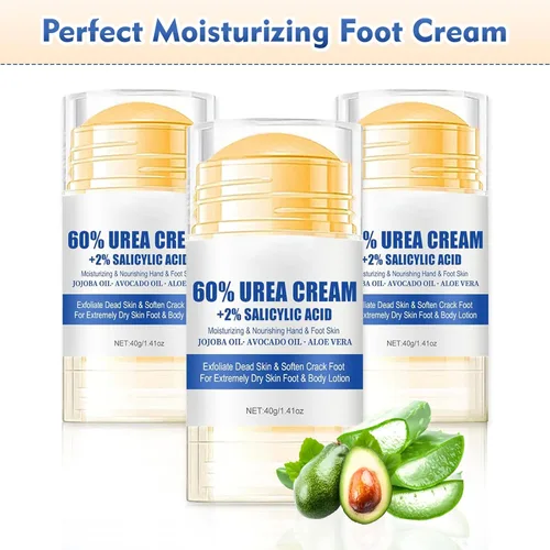 Miniatura 7 de Crema hidratante y antigrietas para pies, 60% urea, hidratante y alivia las grietas y la sequedad, crema para pies para manos y talones, reparación