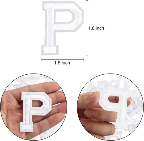 Miniatura 4 de 104 parches de tela con letras del alfabeto para planchar con adhesivo planchado bordado para decorar letras A-Z para tablón de anuncios, camisetas