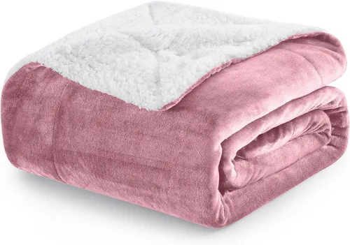 Miniatura 51 de MOONLIGHT20015 Mantas Sherpa de color rosa bebé tamaño King para cama – Paquete al por mayor de 9 mantas Sherpa – Manta suave y esponjosa