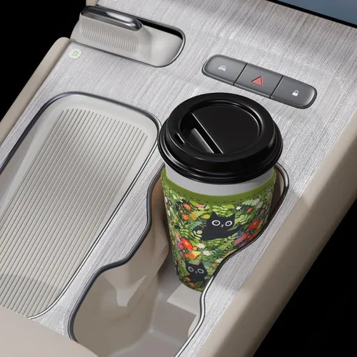 Miniatura 6 de KJQJLY Paquete de 3 fundas reutilizables para café helado con asa, de neopreno, aisladas, para bebidas calientes y frías, se adapta a tazas de 16 a