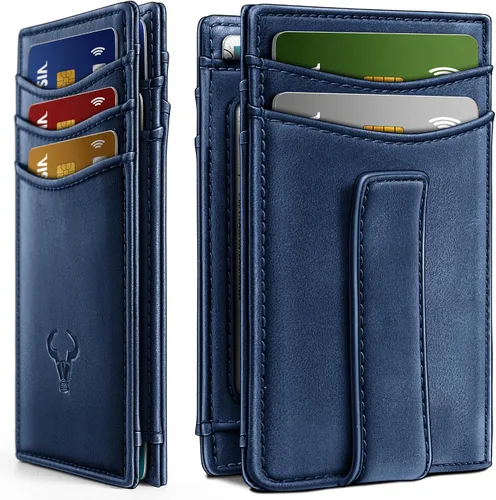 Miniatura 28 de BULLIANT Billetera Airtag para hombre, delgada con clip para dinero, cierre magnético, 12 tarjetas en el bolsillo frontal, bloqueo RFID