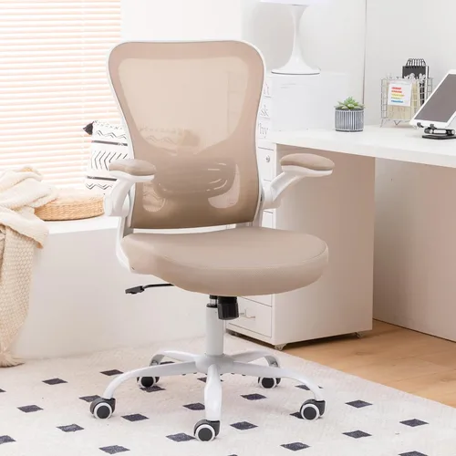 Silla de oficina ergonómica, silla de escritorio giratoria de piel sintética con soporte lumbar, altura ajustable, silla ejecutiva con reposabrazos