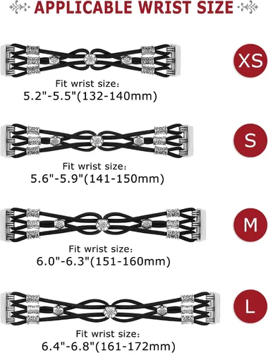 Miniatura 3 de TOYOUTHS Beaded Bracelet Band Compatible with Fitbit Versa 2/Fitbit Versa Bands Women, Boho Soft Elastic Stretchy Nylon Braided Strap Fancy Charms