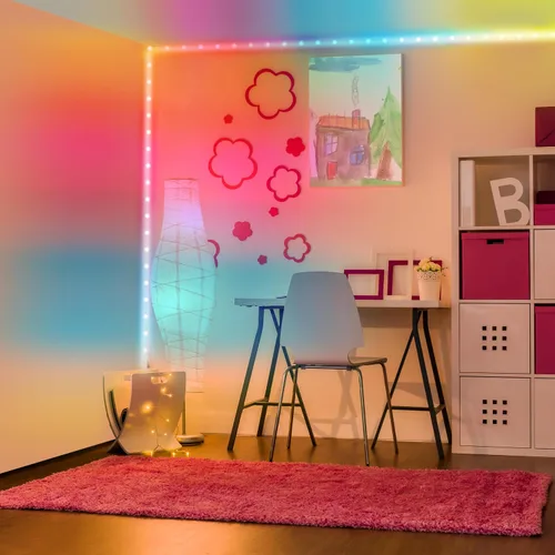 Miniatura 6 de XTREME Tira de luz LED RGB+IC, tira de luz LED de 50 pies para interiores, reactiva con sonido multicolor, control de aplicación Bluetooth, luces