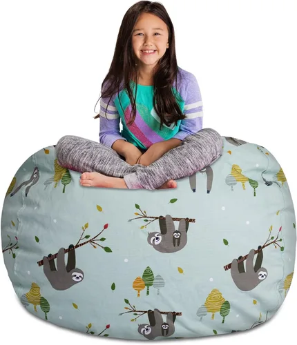 Miniatura 65 de Posh Stuffable Kids Funda de Silla Puf Rellenable para Almacenamiento de Animales de Peluche - Organizador de Juguetes Infantiles, Mediano 27