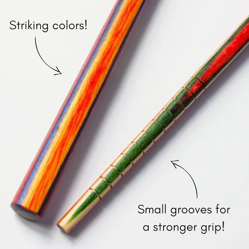 Miniatura 4 de Totally Bamboo Baltique Marrakesh Collection - Palillos reutilizables, juego de 4 pares, antideslizantes, 9-7/8 pulgadas de largo