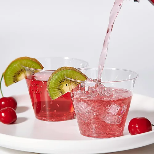 Miniatura 3 de JollyPack Paquete de 300 Vasos de Plástico Transparente de 9 OZ Vasos Desechables Resistentes para Beber para Navidad, Bodas, Hogar y Eventos