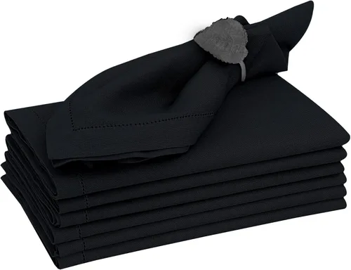 Miniatura 21 de Ruvanti Juego de 12 servilletas de lino de 18 x 18 pulgadas, servilletas de mezcla de lino de algodón, lavables, suaves y reutilizables, para bodas