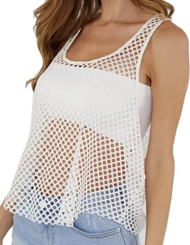 Miniatura 2 de CLOZOZ Camisas de malla para mujer, camisetas sin mangas transparentes