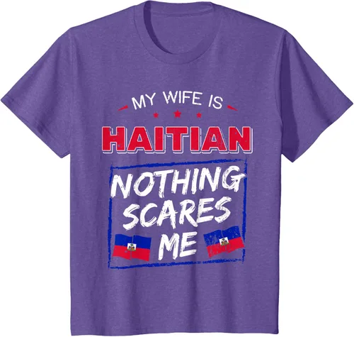 Miniatura 40 de My Wife Is Haitian Republic of Haiti Heritage Roots - Camiseta con bandera, Negro, S