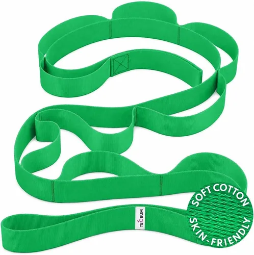 Miniatura 21 de TECEUM Stretching Strap with 10 Loops for Physical Therapy & Rehab Non-Elastic Yoga Stretch Band for Hamstring, Leg, Hip & Knee Rehab, Pilates