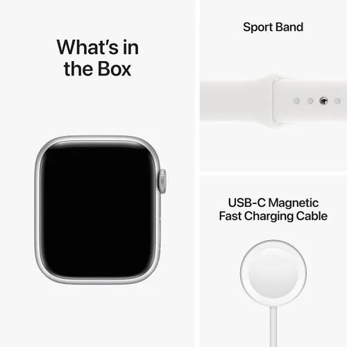 Miniatura 6 de Apple Watch Series 8 [GPS + Celular 45mm] Reloj inteligente con caja de aluminio plateado y correa deportiva blanca - S/M. Rastreador de fitness