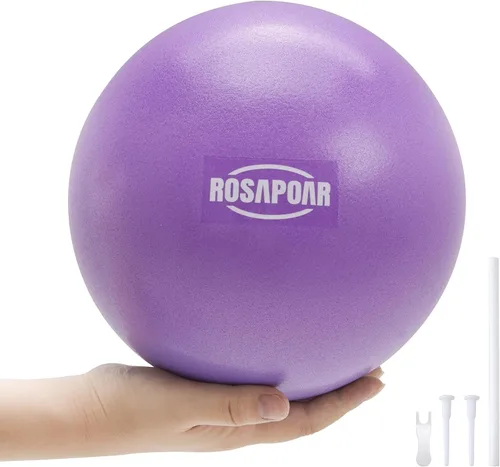 Miniatura 9 de ROSAPOAR Pelota de ejercicio pequeña – Mini pelota de pilates de 9 pulgadas, pelota de yoga antiestallidos para estiramiento y entrenamiento