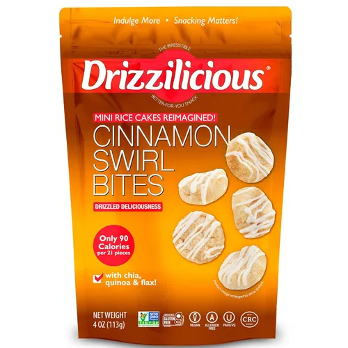 Miniatura 18 de Drizzilicious Mini Tortas de Arroz Sabor Tostada Francesa – Crisps de arroz, aperitivo saludable para adultos y niños, tortas de arroz saborizadas