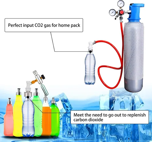 Miniatura 4 de Tapa de carbonatación Bloqueo de bola Juego de línea de gas Tapa de botella de carbonatación Adaptador de carbonizador de botella para mascotas