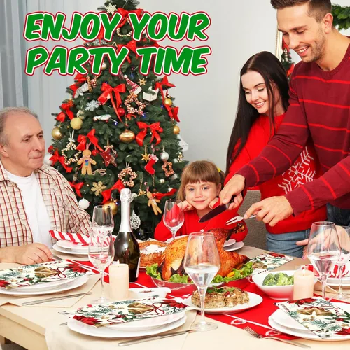 Miniatura 5 de 150 servilletas florales de Navidad de 3 capas desechables de papel para invitados, servilletas para baño, Navidad, vacaciones, boda, aniversario