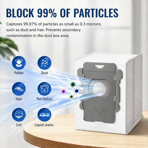 Miniatura 3 de Paquete de 14 bolsas de vacío de repuesto compatibles con iRobot Roomba i & s y j Series i7, i7+, i3, i3+, i1+, i4, i4+, i6, i6+, i8, i8+, j6, j6+