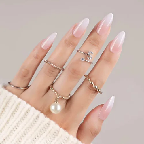 Miniatura 9 de 30 uñas postizas a presión de almendra, ajuste supremo y uñas de gel suave natural, 15 tamaños, kit de uñas postizas reutilizables con caja