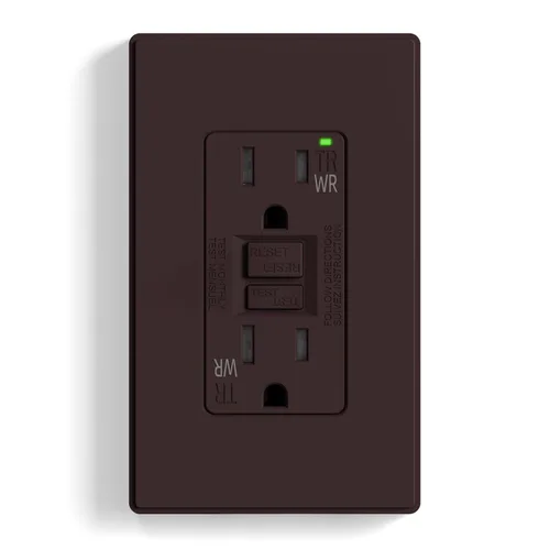 Miniatura 28 de ELEGRP Salida GFCI para Exteriores, Receptáculo GFI Eléctrico de Autoprueba de 15 Amperios con Diseño Más Delgado, Receptáculo GFCI Resistente a