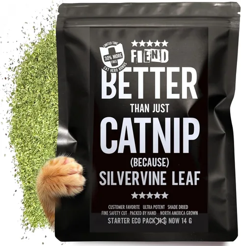 Miniatura 6 de Fiend Catnip + Silvervine para gatos y gatitos Paquete de rescate a granel de 1 ½ taza (1.34 oz) - Mezcla de pezón fina de alta calidad para gatos