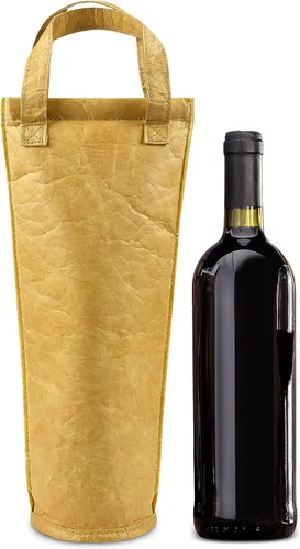 Tirrinia Bolsa transportadora de vino individual, bolsa térmica para enfriar vino para viajes, picnic y regalos de vino, bolsa acolchada térmica