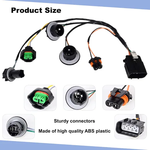 Miniatura 2 de Arnés de cableado de faros compatible con GMC Sierra 1500 2500 3500 2007-2014 reemplazo del conector de arnés de cableado de faros # 15841610