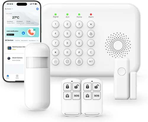 Miniatura 12 de PGST Sistema de alarma para el hogar, sistema de alarma para seguridad en el hogar, control remoto inalámbrico WiFi, aplicación de alerta, sensor