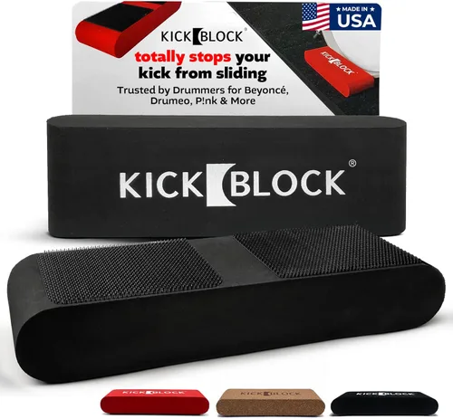 KickBlock Anclaje para Bombo – El Mejor Tope de Batería del Mundo para la Prevención de Movimiento y Deslizamiento – Tecnología Ultra-Grip –